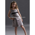 A-Line Round Reck-Reck-Satin Layers Flower Girl Girl